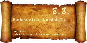 Bedekovich Barabás névjegykártya